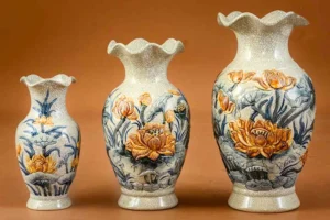 bình gốm sứ cao cấp đắp nổi