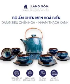 Bộ ấm chén men hỏa biến nham thạch