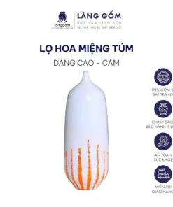 Lọ hoa men chảy dáng miệng túm